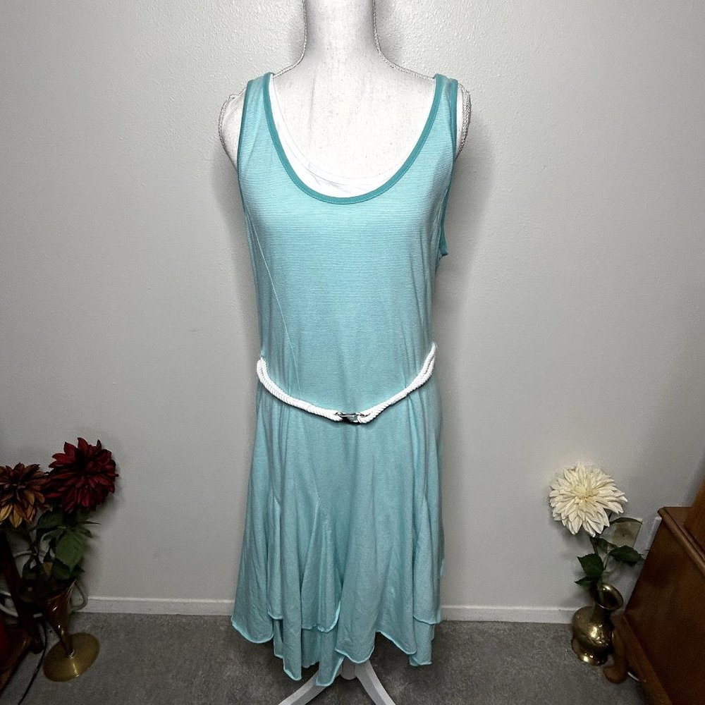 NEW LRL Lauren Jeans Co. Blue Tank Dress Preppy Minimalist